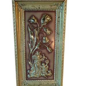 Metalcraft Gold Metal Framed And Glass 3D Shadowbox Style Picture.